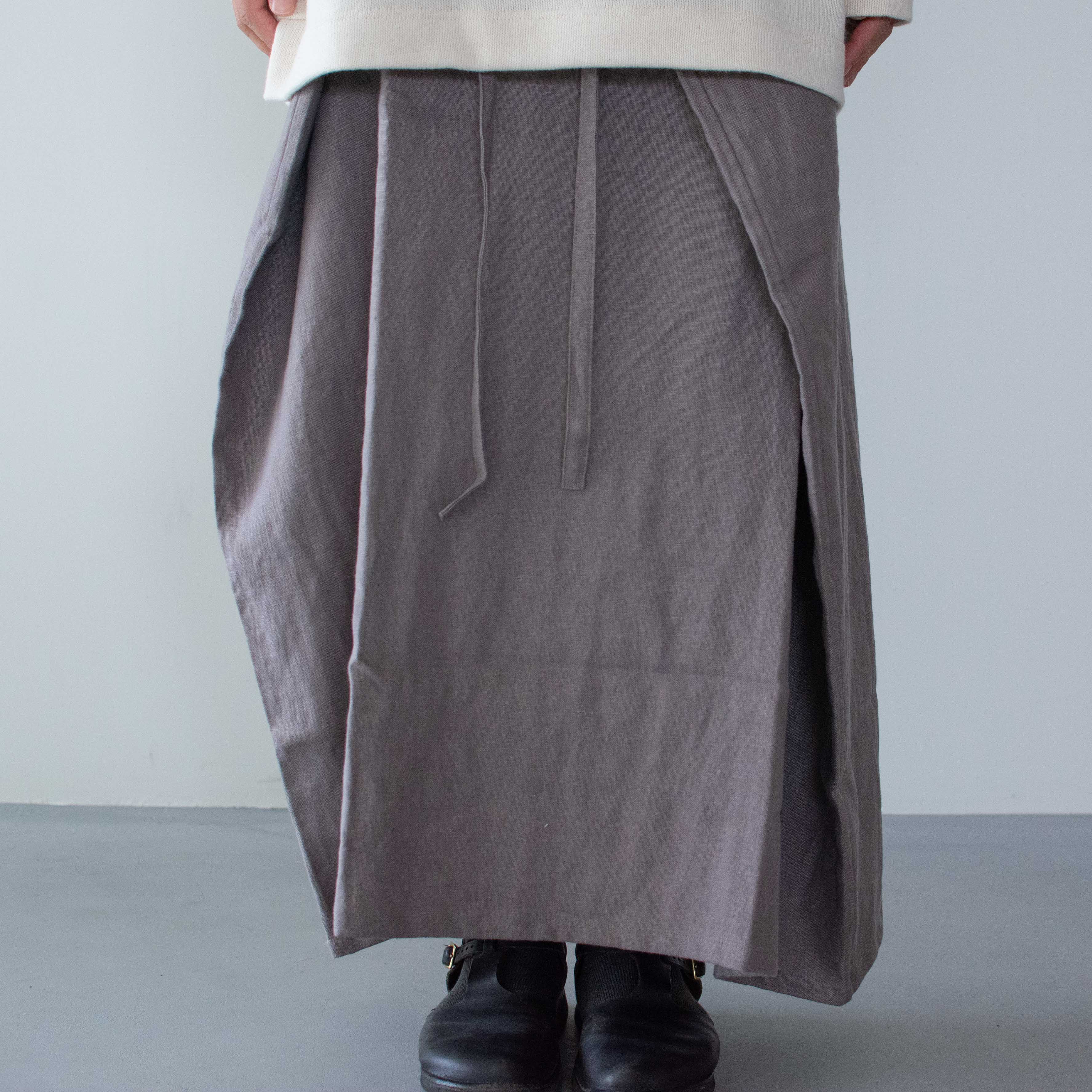 SARAXJIJI | SK46 オックスリネンフォールドスカート / about 90cm 